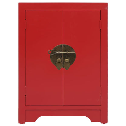Bedside Cabinet Red 38x28x52 cm Paulownia Wood