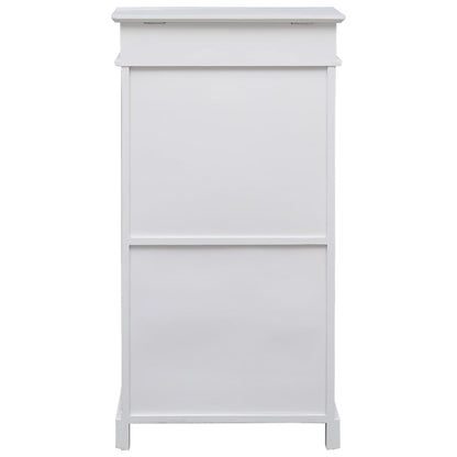 Shoe Cabinet White 50x28x98 cm Paulownia Wood