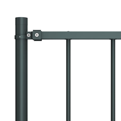 Fence Panel with Posts Powder-coated Steel 1.81x0.75 m Anthracite