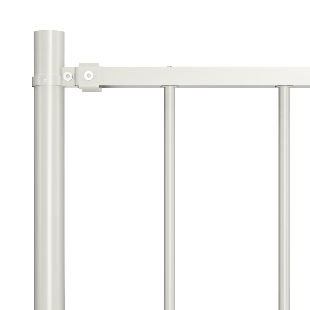 Fence Panel with Posts Powder-coated Steel 1.81x0.75 m White
