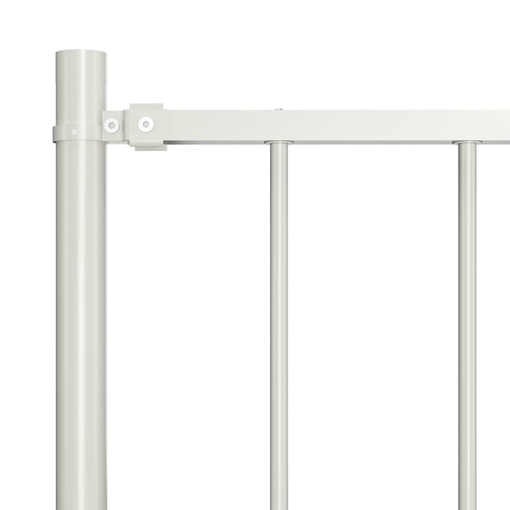 Fence Panel with Posts Powder-coated Steel 1.81x1 m White