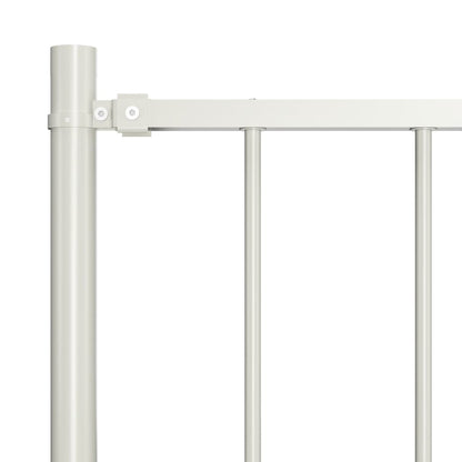 Fence Panel with Posts Powder-coated Steel 1.81x1 m White