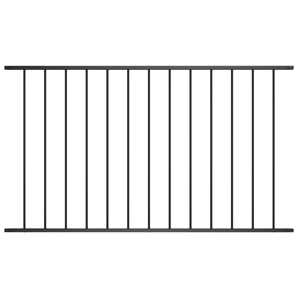 Fence Panel Powder-coated Steel 1.7x1 m Black