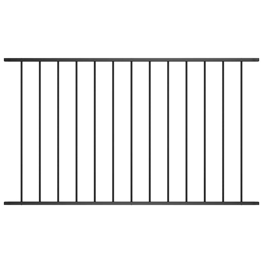 Fence Panel Powder-coated Steel 1.7x1 m Black
