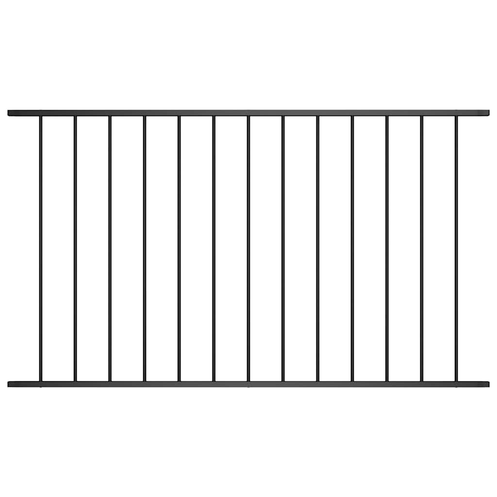 Fence Panel Powder-coated Steel 1.7x1.25 m Black
