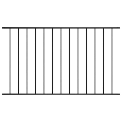 Fence Panel Powder-coated Steel 1.7x1.25 m Black