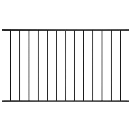 Fence Panel Powder-coated Steel 1.7x1.25 m Black
