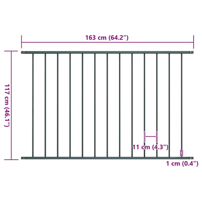 Fence Panel Powder-coated Steel 1.7x1.25 m Anthracite