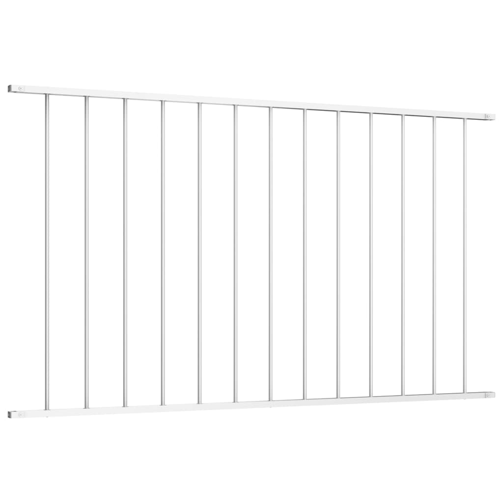 Fence Panel Powder-coated Steel 1.7x1 m White