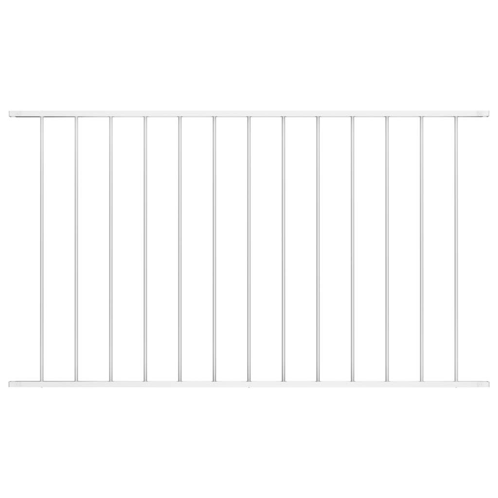 Fence Panel Powder-coated Steel 1.7x1.25 m White