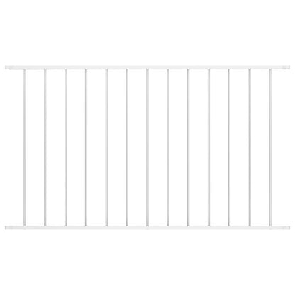 Fence Panel Powder-coated Steel 1.7x1.25 m White
