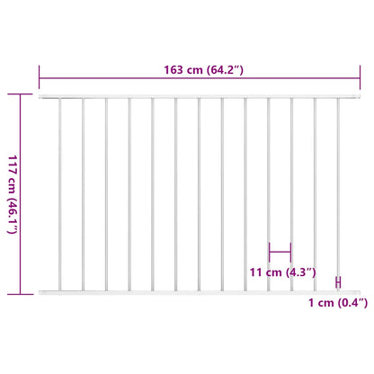 Fence Panel Powder-coated Steel 1.7x1.25 m White