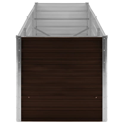 Garden Raised Bed Brown 240x80x77 cm Galvanised Steel