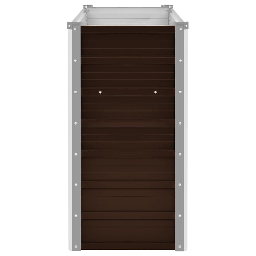 Garden Raised Bed Brown 100x40x77 cm Galvanised Steel