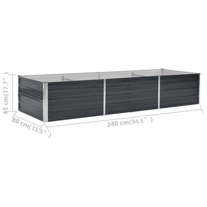 Garden Raised Bed Anthracite 240x80x45 cm Galvanised Steel
