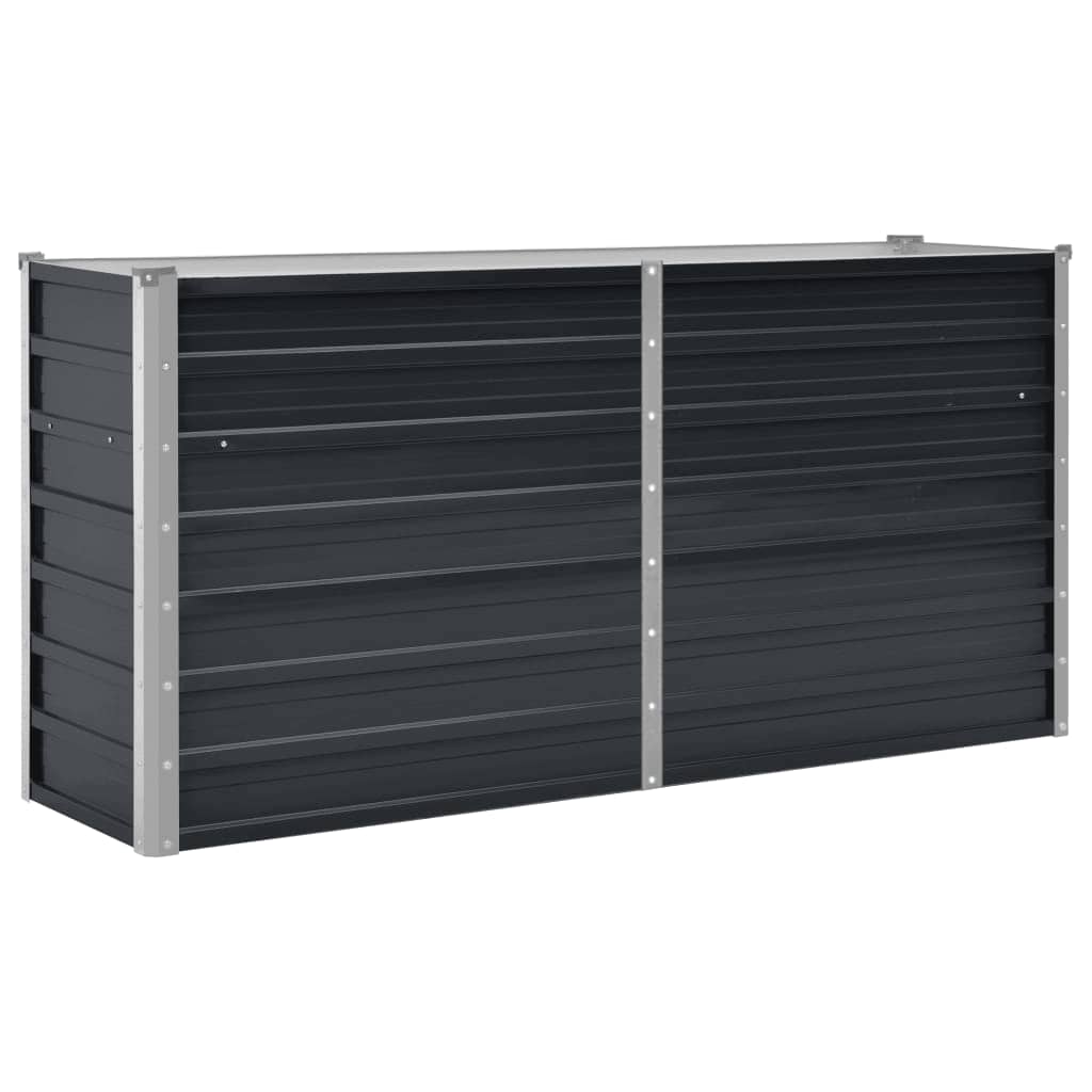 Garden Raised Bed Anthracite 160x40x77 cm Galvanised Steel