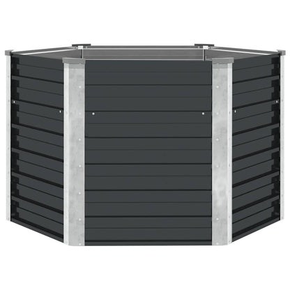 Garden Raised Bed Anthracite 129x129x77 cm Galvanised Steel