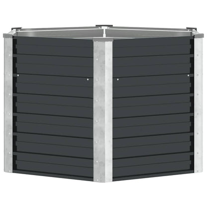 Garden Raised Bed Anthracite 129x129x77 cm Galvanised Steel