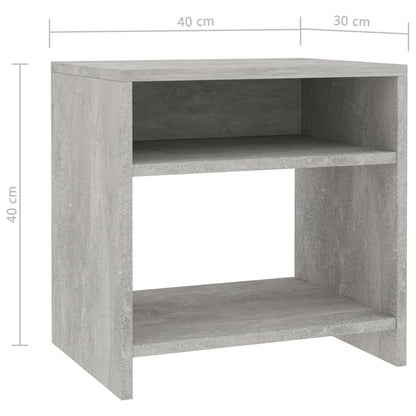 Bedside Cabinets 2 pcs Concrete Grey 40x30x40 cm Engineered Wood