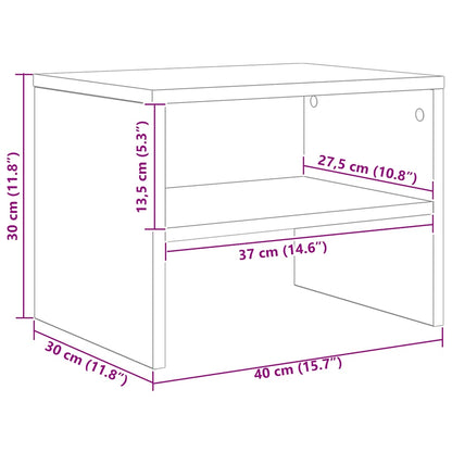 Bedside Cabinet White 40x30x30 cm Engineered Wood