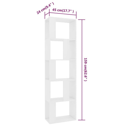 Book Cabinet/Room Divider White 45x24x159 cm Engineered Wood