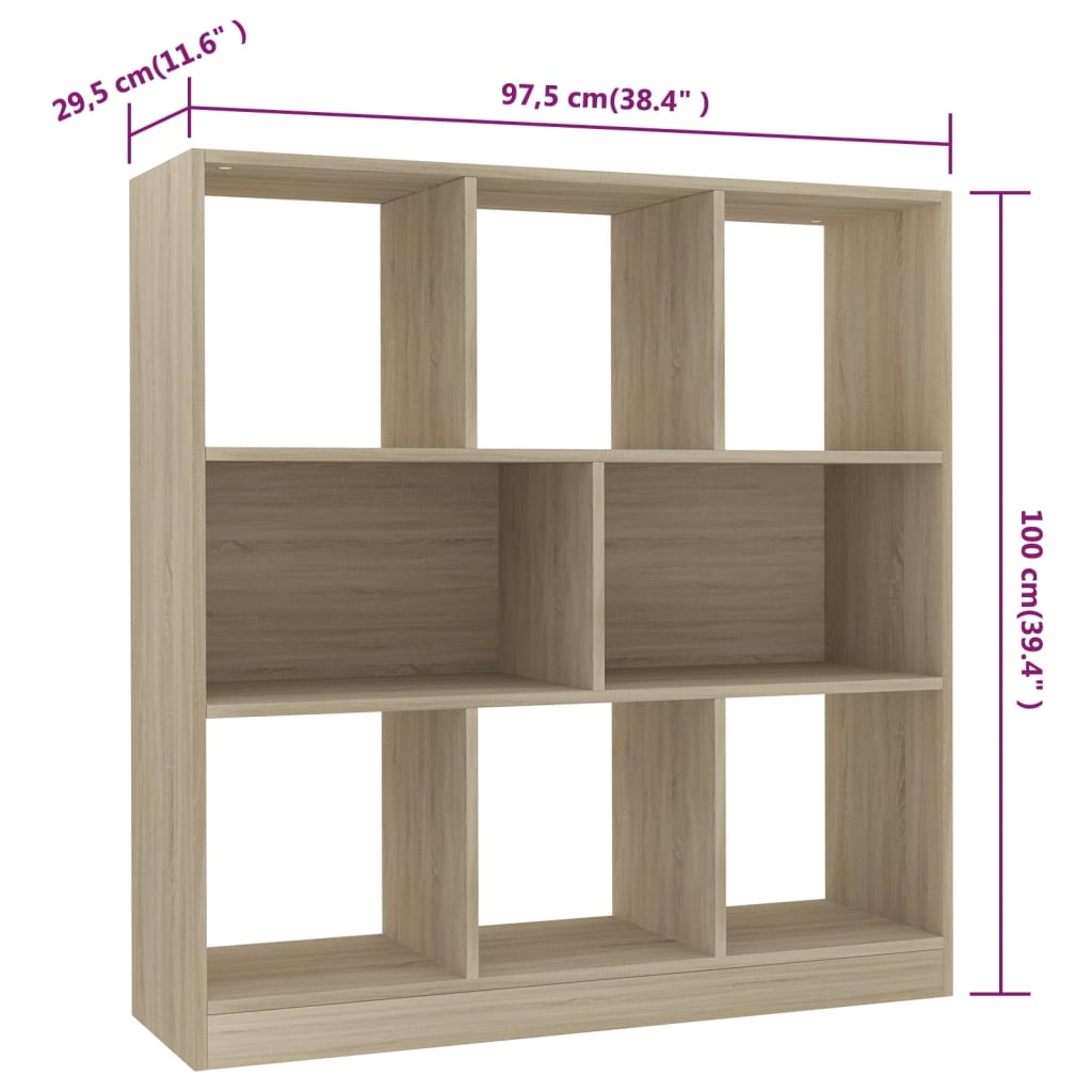 Book Cabinet Sonoma Oak 97.5x29.5x100 cm Engineered Wood