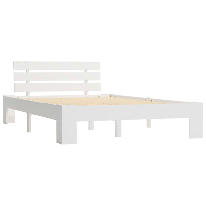 Bed Frame without Mattress White Solid Pine Wood 120x200 cm
