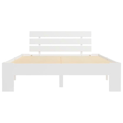 Bed Frame without Mattress White Solid Pine Wood 120x200 cm