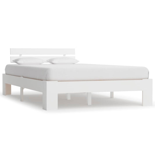Bed Frame without Mattress White 140x200cm Solid Wood Pine
