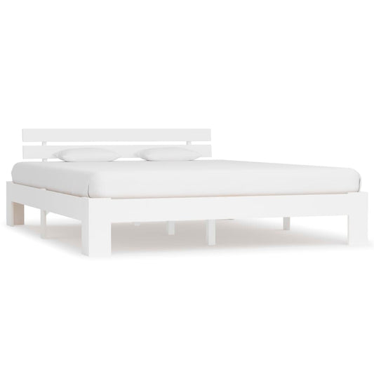 Bed Frame without Mattress White 160x200cm Solid Wood Pine