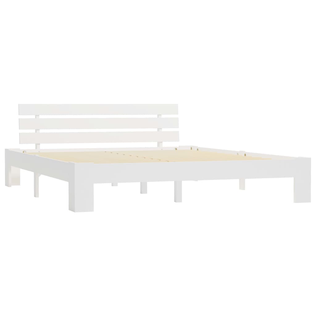 Bed Frame without Mattress White 160x200cm Solid Wood Pine