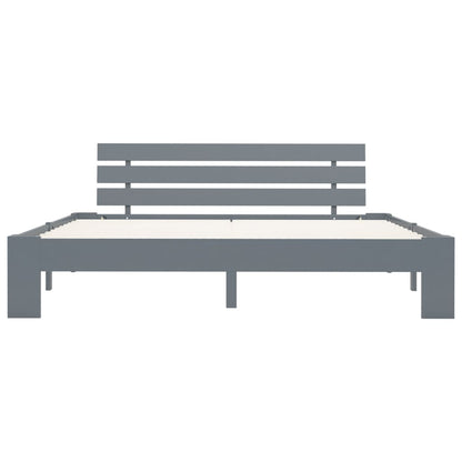 Bed Frame without Mattress Grey 160x200cm Solid Wood Pine