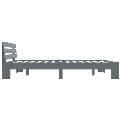 Bed Frame without Mattress Grey 160x200cm Solid Wood Pine