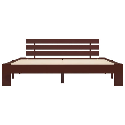 Bed Frame without Mattress Dark Brown 180x200 cm Solid Wood Pine