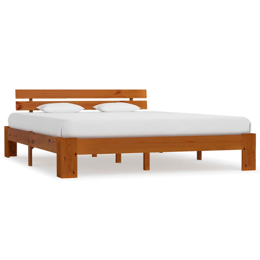 Bed Frame without Mattress Honey Brown 160x200cm Solid Wood Pine