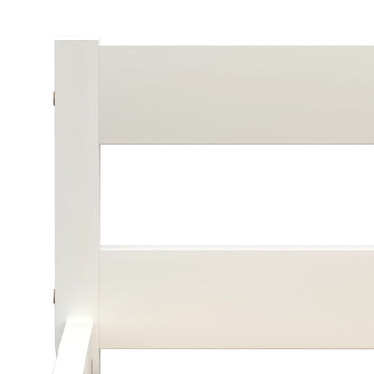 Bed Frame without Mattress White Solid Pine Wood 90x200 cm