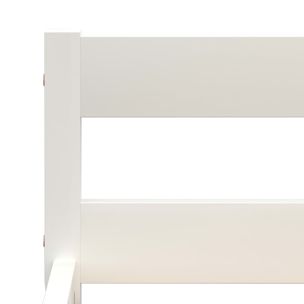 Bed Frame without Mattress White Solid Pine Wood 100x200 cm