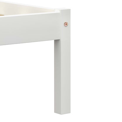 Bed Frame without Mattress White Solid Pine Wood 160x200 cm
