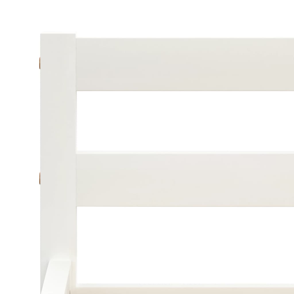 Bed Frame without Mattress White Solid Pine Wood 180x200 cm Super King