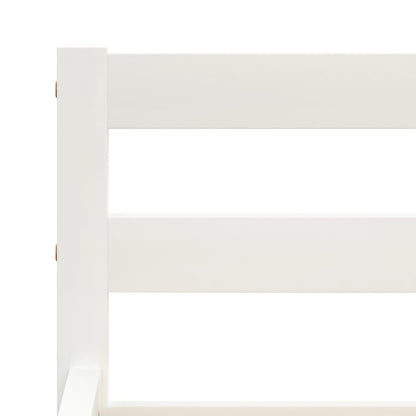 Bed Frame without Mattress White Solid Pine Wood 180x200 cm Super King