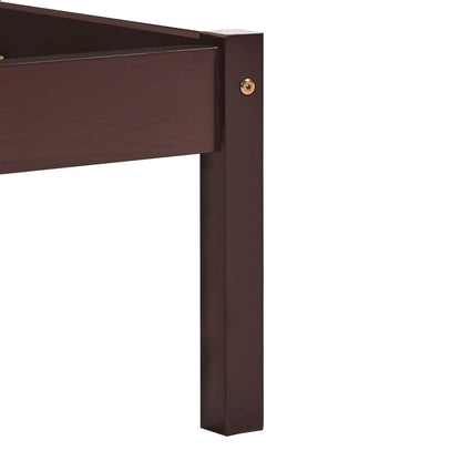 Bed Frame without Mattress Dark Brown Solid Pine Wood 100x200 cm