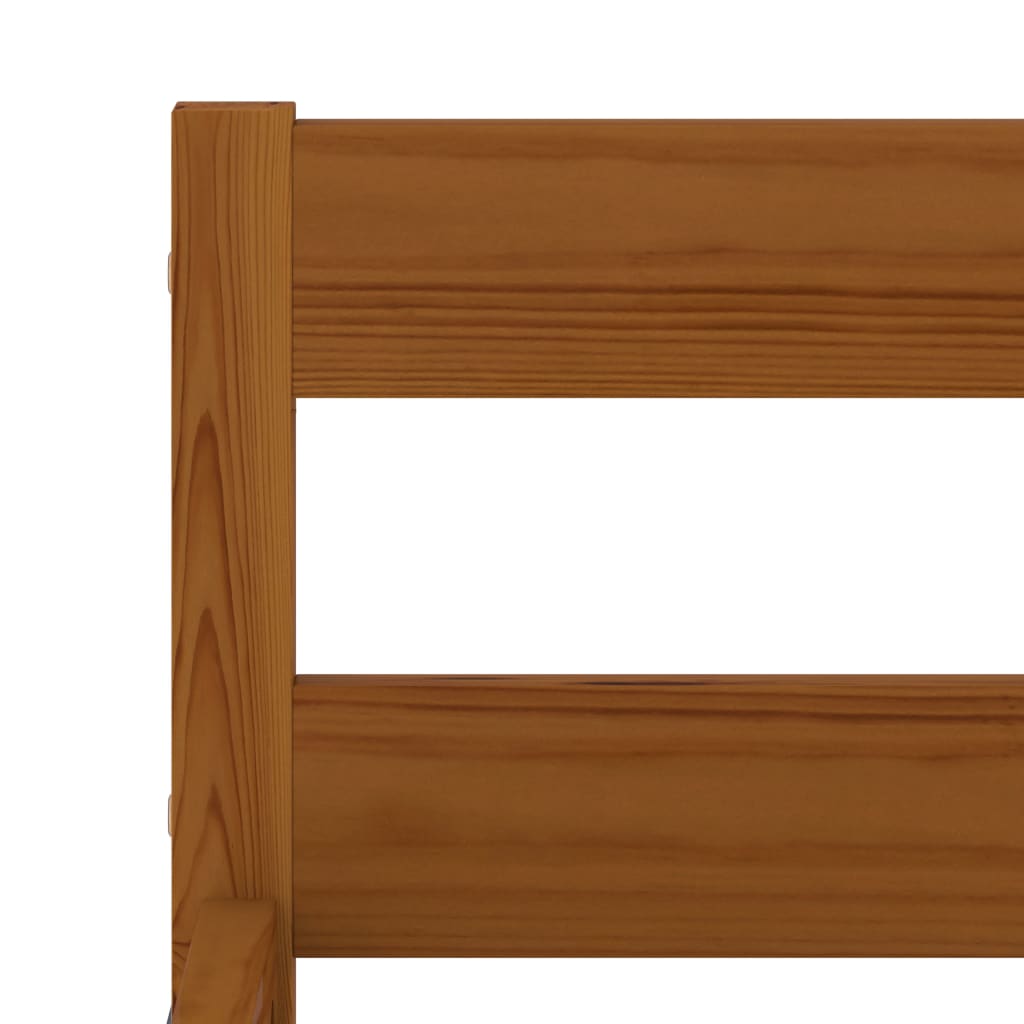 Bed Frame without Mattress Honey Brown Solid Pine Wood 90x200 cm