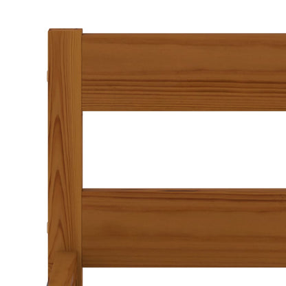 Bed Frame without Mattress Honey Brown Solid Pine Wood 90x200 cm
