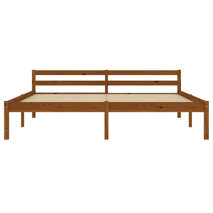 Bed Frame without Mattress Honey Brown Solid Pine Wood 180x200cm