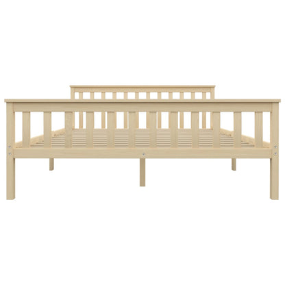Bed Frame without Mattress Natural Solid Pinewood 160x200 cm