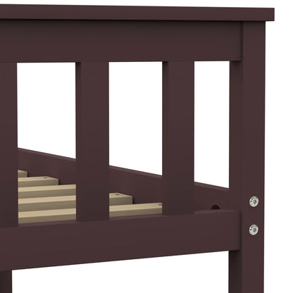 Bed Frame without Mattress Dark Brown Solid Pinewood 180x200 cm Super King