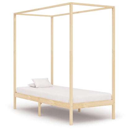 Canopy Bed Frame without Mattress Solid Wood 100x200 cm