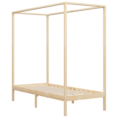 Canopy Bed Frame without Mattress Solid Wood 100x200 cm