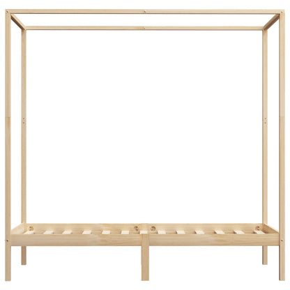Canopy Bed Frame without Mattress Solid Wood 100x200 cm