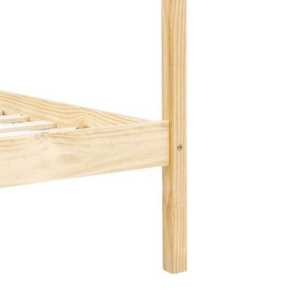Canopy Bed Frame without Mattress Solid Wood 100x200 cm
